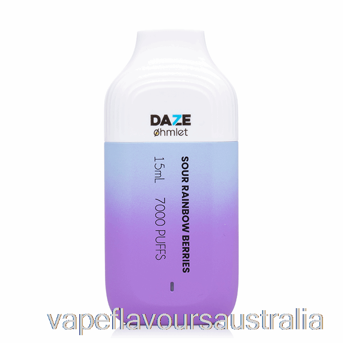 Vape Nicotine Australia 7 Daze OHMLET 7000 0% Zero Nicotine Disposable Sour Rainbow Berries